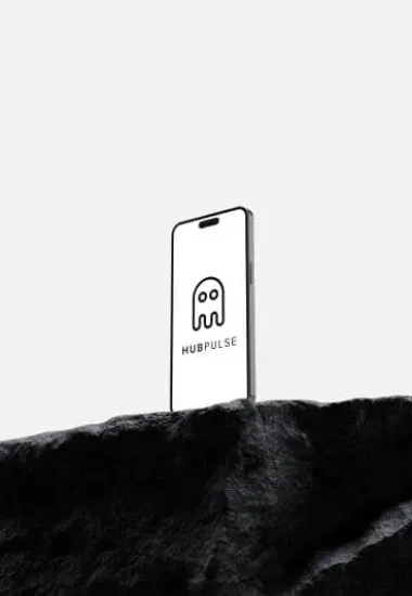 logo et nom de l'entreprise en fond d'écran sur un iPhone