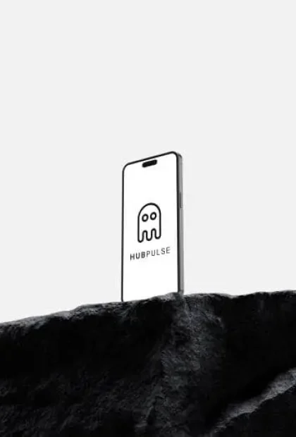 logo et nom de l'entreprise en fond d'écran sur un iPhone